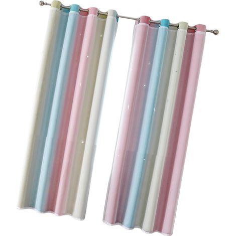 Tende oscuranti colorate a stelle, a doppio strato, ideali per la camera da letto delle bambine e il soggiorno, in tessuto di poliestere isolante (rosa, 135 cm di larghezza x 274 cm di lunghezza). (1/5)