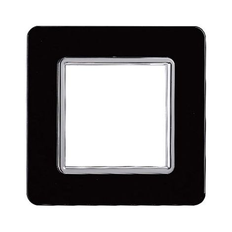 Kompatible Abdeckrahmen Vimar Plana 2 module Glas Schwarz Farbe Ettroit EV84202