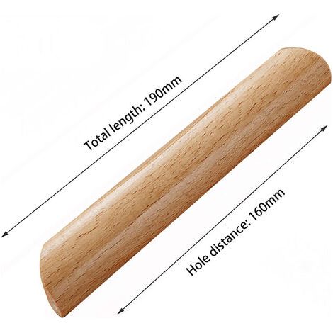10er-Packung fächerförmige Schrankgriffe aus Holz für Schubladenmöbel mit Schrauben, Achsabstand 160 mm. (1/3)