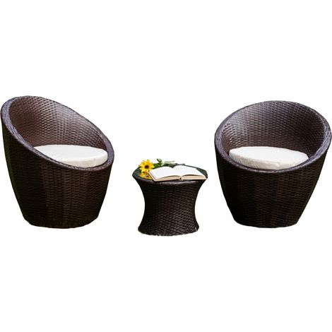 Set di mobili da giardino a 2 posti Los Angeles Marrone scuro