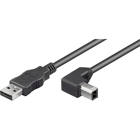 goobay Câble USB 2.0 Hi-Speed cable 90°, noir, 3 m (68733)