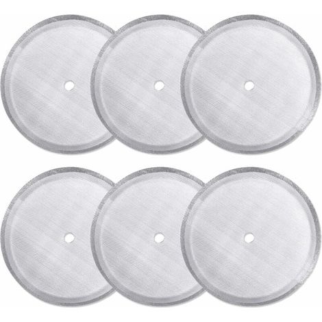 Paquet de 6 filtres de remplacement pour presse française, filtres à mailles en acier inoxydable réutilisables pour cafetière à presse française universelle 1000 ml/34 oz/8 tasses-LIAIKI (1/5)