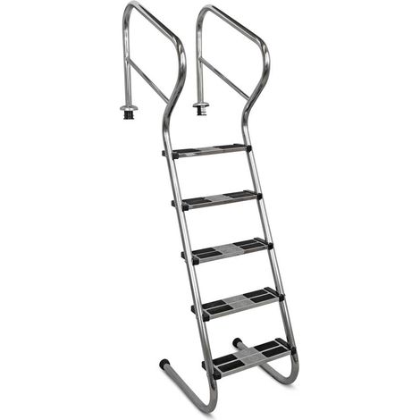 Eichenwald Poolleiter Modell 53 Treppenleiter mit Sicherheitsstufe Leiterlänge 1562mm 5 Stufen