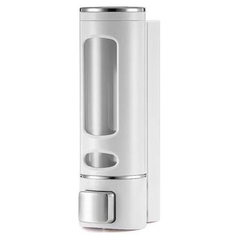 Distributeur de Savon Mural 400ml - Distributeur Manuel de shampoing et de Gel Douche pour la Salle de Bain et la Cuisine - Récipient à Lotion - Pratique et élégant