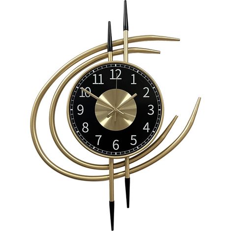 Grande Horloge Doré, Design Moderne XXL 54CM, Horloge Murale Geante Silencieuse sans Tic Tac, Pendules Murales Original Salon Métal pour Décoration Murale (1/5)