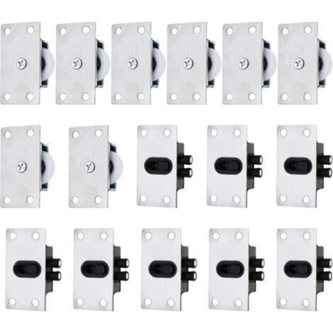 CSPARKV Lot de 16 roulettes de rechange pour porte coulissante - Accessoires de meubles pour armoires (1/5)