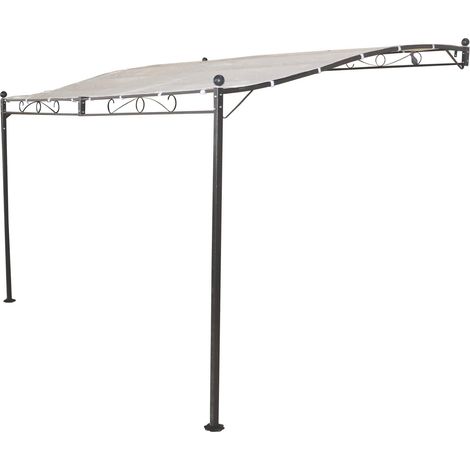 Gazebo Pergola in acciaio veranda addossata fissaggio a parete mt 3,5x2,5 Mirelle