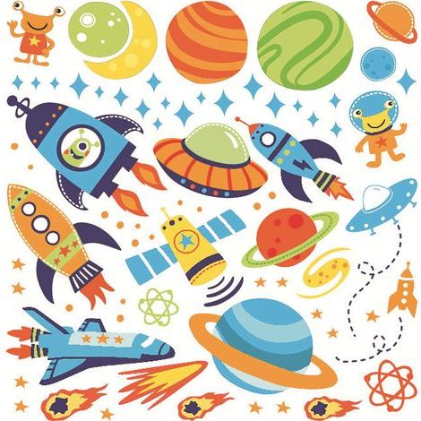 Stickers Muraux Planètes dans l'espace Autocollants Muraux Mural Stickers Fusée Solaire Système pour Bébé Pépinière Chambre Enfants Salle de Jeux (1/5)