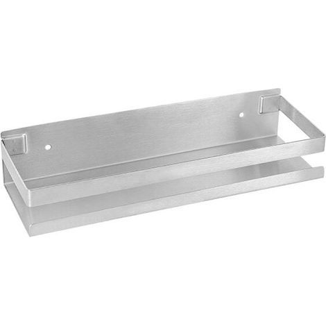 Mueble de baño de acero inoxidable 304, soporte de ducha sin perforaciones, estante de baño de acero inoxidable, plata cepillada, 30 cm (1/4)
