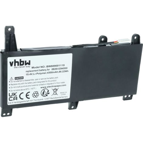 vhbw Akku kompatibel mit Asus ROG Strix GL504GM-ES192T, GL504GM-ES399T, GL504GM-ES258T, GL504GM-ES300T Notebook (4300 mAh, 15,4 V, Li-Polymer) (1/5)