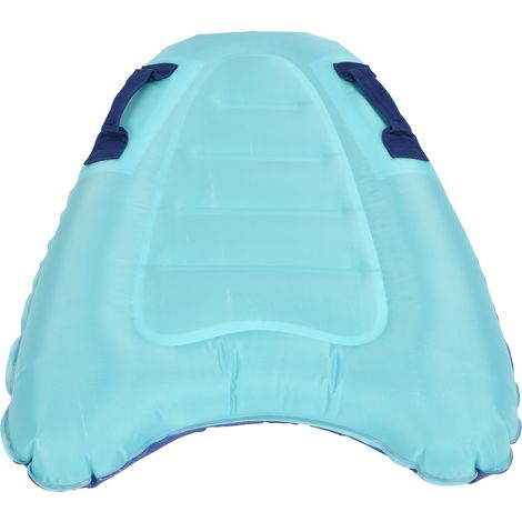 Planche de bodyboard gonflable flottante, portable et légère, avec poignée, pour apprendre à nager et se baigner sur la plage (bleue). (1/5)