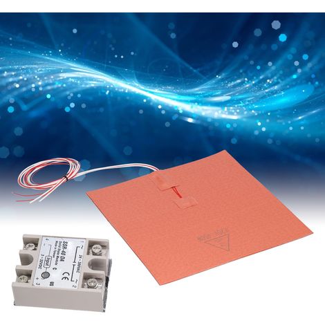 Coussin chauffant en silicone VORON importé, 250 x 250 mm, 220 V, 450 W + relais statique (1/5)