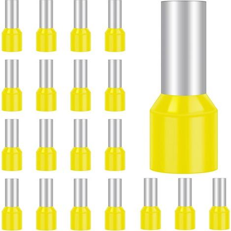 50 Pièces Cosse 25 mm² Jaune, Hanibos Embouts de Câble Isolés, Embout Fil Electrique Souple Connecteurs de Câble (25 mm² x 16 mm) (1/5)