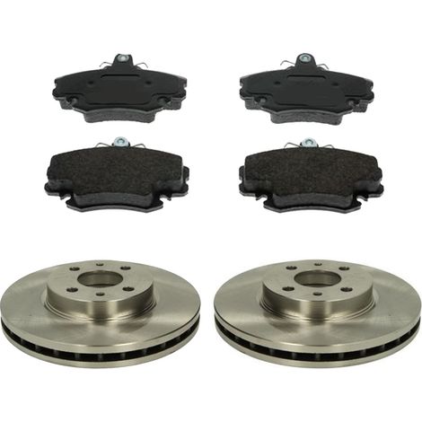 KIT FRENI ANTERIORI compatibile con DACIA SANDERO - DISCHI + PASTIGLIE OEM: FDB845, FDB845B, FDB845F, FDB1781 / 16150 , 17619 , 15112 /SOSTITUZIONE DIRETTA/BASSA POLVERE/SILENZIOSO (1/5)