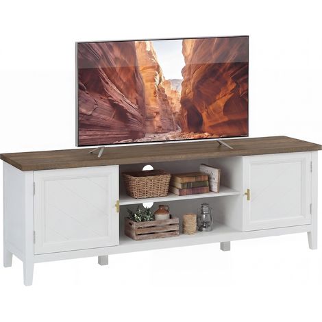HOMCOM Farmhouse TV Unit for TVs up to 42 Inch, Entertainment Centre, White