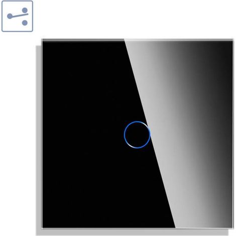 Conmutador táctil KOOB frontal cristal negro