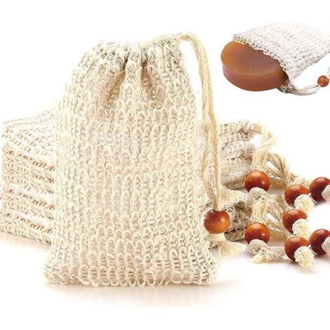 REWYTAZ, Bolsa para jabón, Jabonera, Bolsa para pastilla de jabón, 8 piezas, Reutilizable, Sostenible, Bolsa para pastilla de champú, Natural (1/5)