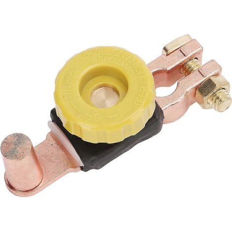 Interrupteur de déconnexion de batterie à bornes supérieures en laiton inoxydable, robuste, compatible 6 V et 12 V pour voiture, camping-car et quad. WHBYV (1/4)