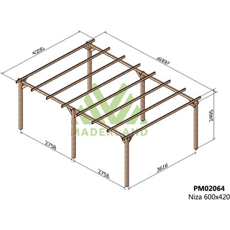 Cochera de Madera Niza (Maderland) - 600 x 420 cm (1/3)