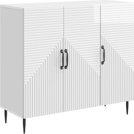 Credenza Bianco Lucido 89 x 34,5 x 80 cm Legno ingegnerizzato vidaXL