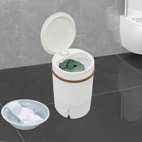 Lavatrice mini portatile bianca, lavatrice con cestello caduta, lavatrice multifunzione, per lavare indumenti aderenti, abbigliamento neonato, asciugamani, calzini, asciugamani, magliette, biancheria  (1/5)