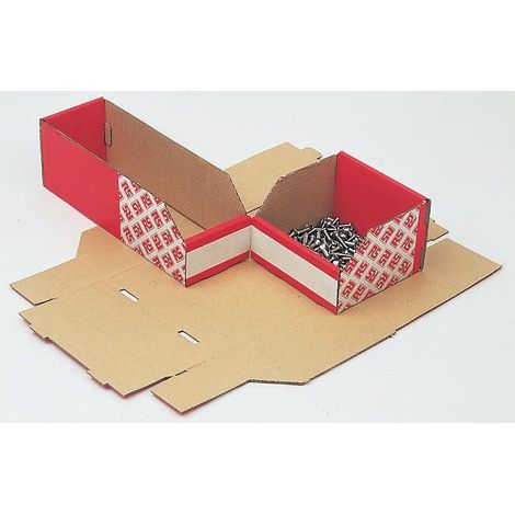 Bac de rangement RS PRO Rouge, 100mm x 100mm x 400mm ( Prix pour Boîte de 25 ) (1/2)