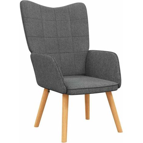 Fauteuil inclinable en tissu gris foncé (1/5)