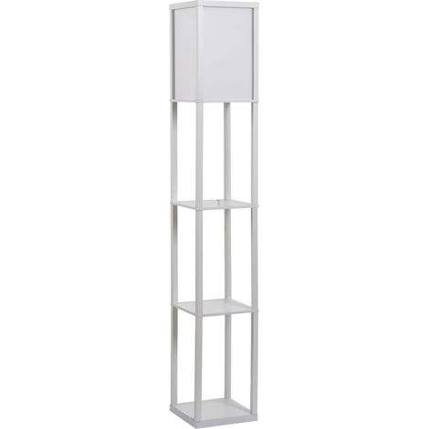 Lampe sur pied avec étagères, sur pied, bois, 26 x 26 x 160 cm, pour le salon / chambre (sans ampoule) amovible