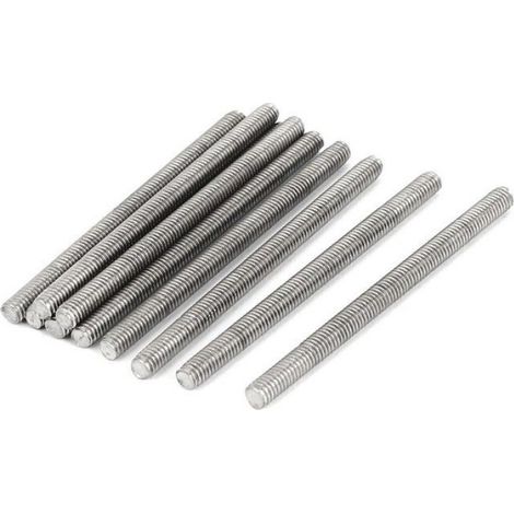 sourcing map Tige Filetée M4 x 60mm Acier Inoxydable 304, 10Pcs Tiges Entièrement Fileté pour Projets de Bricolage (1/4)