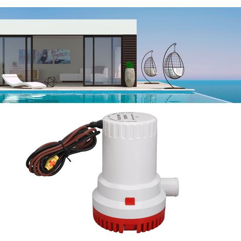 Pompe de drainage miniature 1500 GPH 24 V pour piscines, spas et bassins convient aux pompes submersibles et au rejet des eaux usées marines. (1/5)