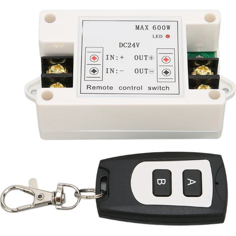 Interrupteur relais sans fil 24V 433MHz avec télécommande pour circuits de commande électrique (1/5)