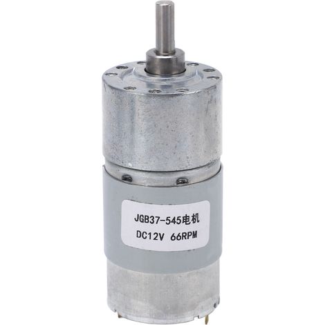Moteur à engrenages CC, boîtier en acier allié résistant aux chocs et à l'usure, réduction de vitesse de 66 tr/min pour Robot 12V (1/5)