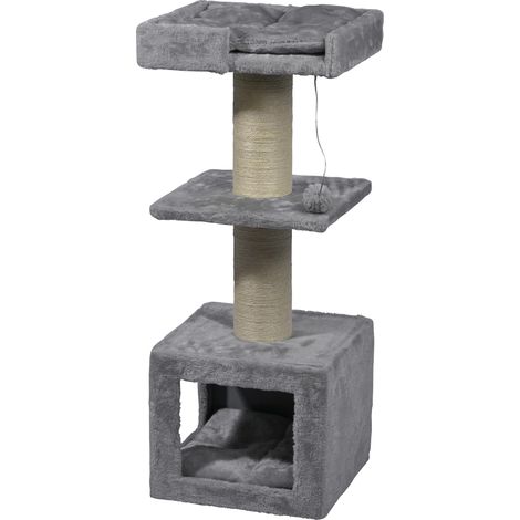 Arbre à Chat Easy en Bois avec griffoirs Extra Larges et Stables au Design élégant - Convient également pour Les Grands Chats - 35 x 60 x 100 cm (1/4)