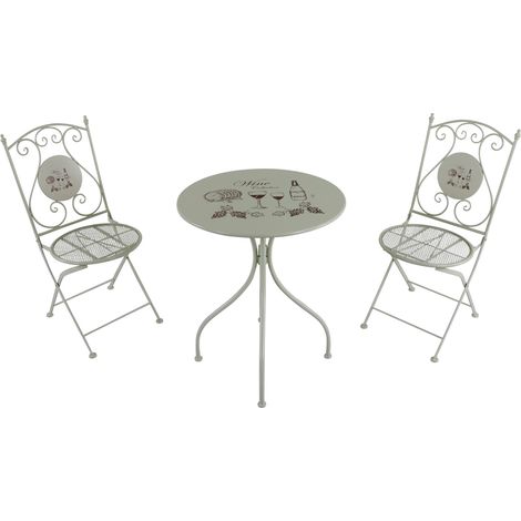 Axi Maxime Table Et Chaise Bistrot, 2 Chaises 1 Table,  Ensemble Bistro Extérieur Vin Crème - Salon De Jardin Bistrot, Table Bistrot Mosaique Pour Jardin/Balcon/Terrasse