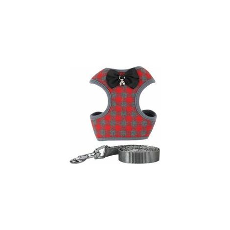 Harnais laisse doux respirant pour petit chien et chat, rouge, taille S, modèle MZ123 – (1/5)