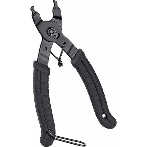 1 paire de pinces à chaîne noires, pinces à chaîne, pinces à connecteurs de chaîne, coupe-maillons, outil 2 en 1 pour ouvrir/fermer/réparer une chaîne de vélo, compatible avec la réparation de chaîne (1/4)