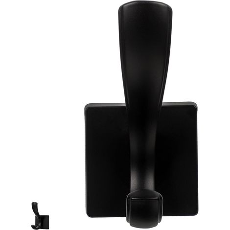 Patère murale moderne pour serviettes et vêtements, en métal durable noir sable, format compact, (1/5)