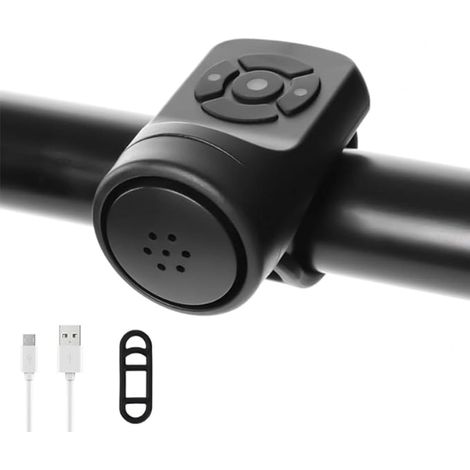 Bocina eléctrica para bicicleta, timbre electrónico para adultos, 4 modos de sonido, bocina resistente al agua, la bocina más potente con batería recargable para bicicletas de montaña/carretera.