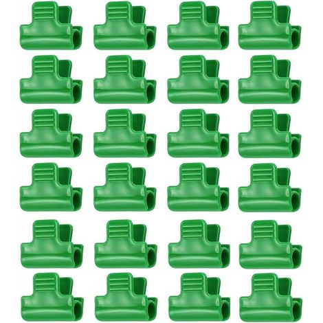 piquets de 11 mm， Lot de 24 Pinces pour Serre, Filet de Protection, Tunnel, Cache Plantes