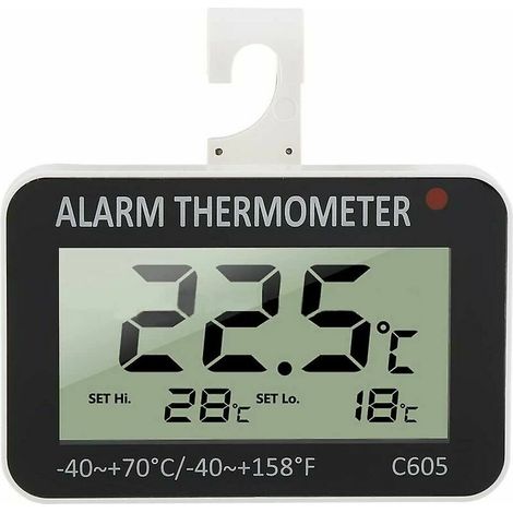 Green Mobility-Thermomètre de réfrigérateur mesure de -40c à +70c Thermomètre de réfrigérateur électronique Alarme numérique Congélateur (1/5)