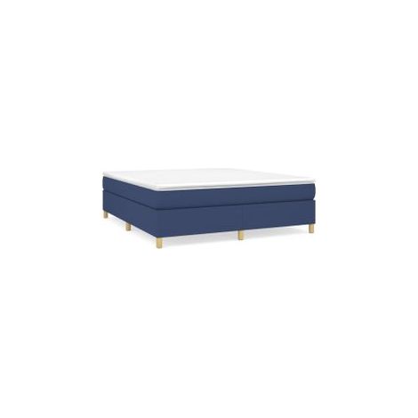 Sommier à lattes de lit avec matelas Bleu 160x200 Tissu (1/5)