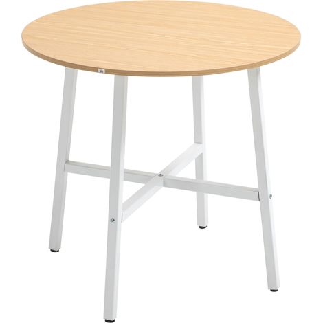 Mesa de comedor redonda para 4 personas de madera y acero HOMVRA Ø80 x 76 cm (1/5)