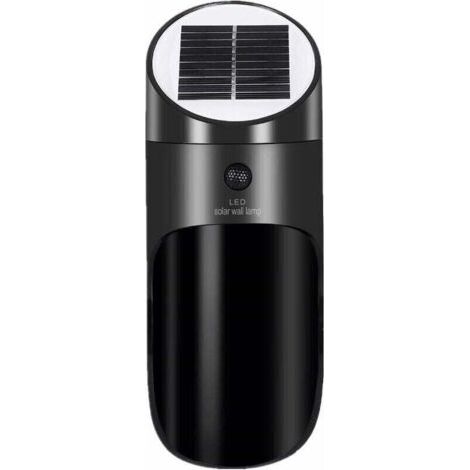 Lampe Solaire Extérieur avec Détecteur de Mouvement, Sans Fil Applique Solaire Imperméable, 120°Grand Angle 4 M Détection éclairage de Sécurité D'extérieur pour Porte D'entrée, Cour, Garage-Noir-Fei Y