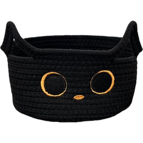 Cestino in corda di cotone,cestino portaoggetti in cotone intrecciato,cestino porta giocattoli intrecciato,2212 cm,Nero (1/5)
