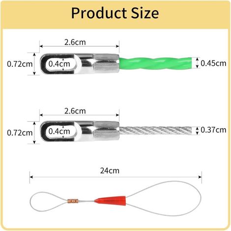 Nastro passacavi per elettricisti, 50 m, diametro 4,5 mm, nastro passacavi con 2 molle guida, nastro passacavi in fibra di vetro per l'inserimento e l'estrazione di cavi (1/5)