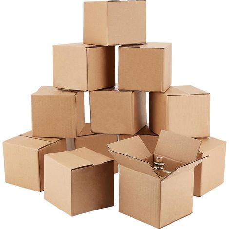 12pcs Shipping Boxes Packaging Supplies for Small Business Corrugated Cardboard Boxes Brown Shipping Boxes for Packaging and Shipping 10x10x10cm (1/5)