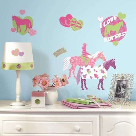 CHEVAUX PEACE AND LOVE - Stickers repositionnables sur le thème de l'amour des chevaux (1/3)