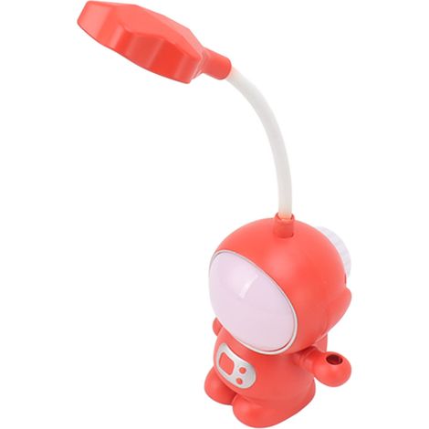 Lampe de chevet LED 3W rechargeable par USB, protection des yeux, forme unique, portable, lampe de lecture/étude à lumière douce et chaude pour la chambre à coucher, rouge (1/5)