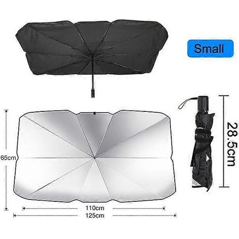 Pare-soleil pliable pour pare-brise de voiture (125 cm x 140 cm), protection UV, isolation thermique, protection intérieure et extérieure. (1/5)
