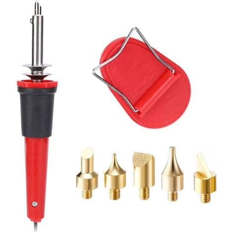Fer à Souder Électrique Pyrograveur 7 Pièces pour Gravure Bois Boisers Créatifs Polyvalent Poignée Ergonomique Usage Artistique 220v (1/5)